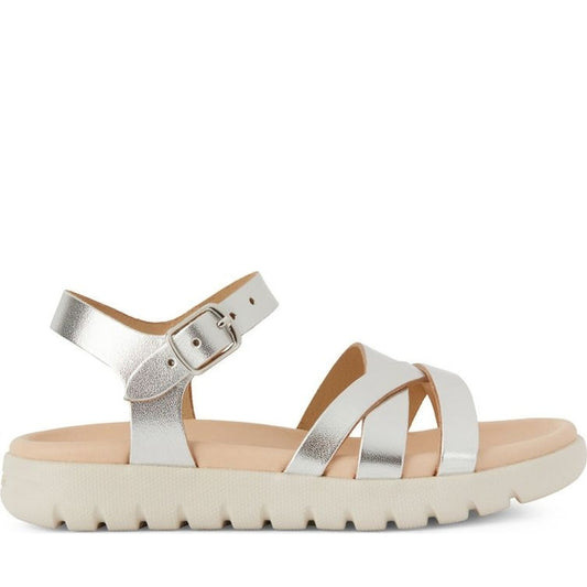 Geox girls silver sandal soleima | Vilbury London