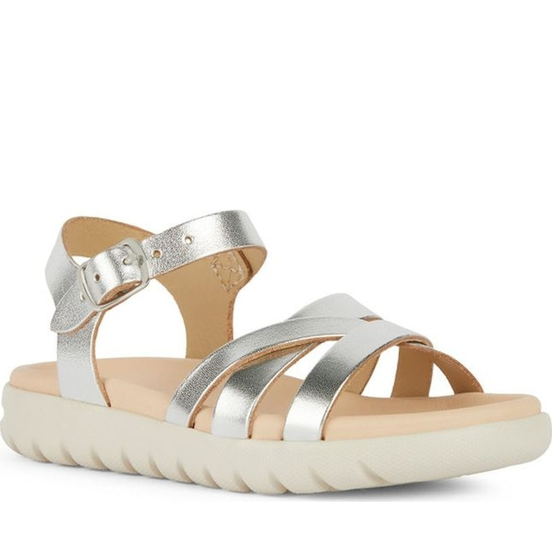 Geox girls silver sandal soleima | Vilbury London