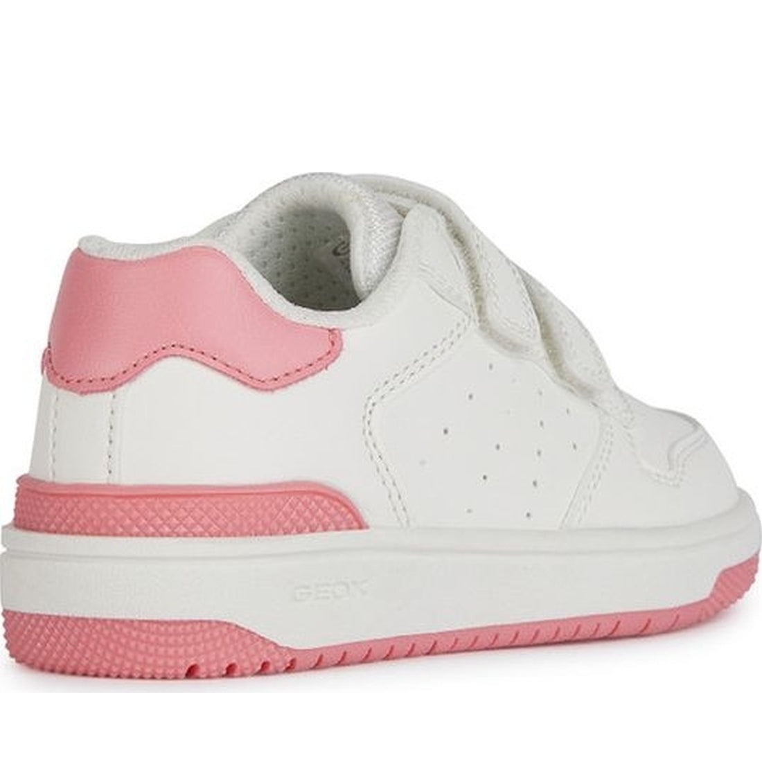 Geox girls white, coral washiba sneakers | Vilbury London