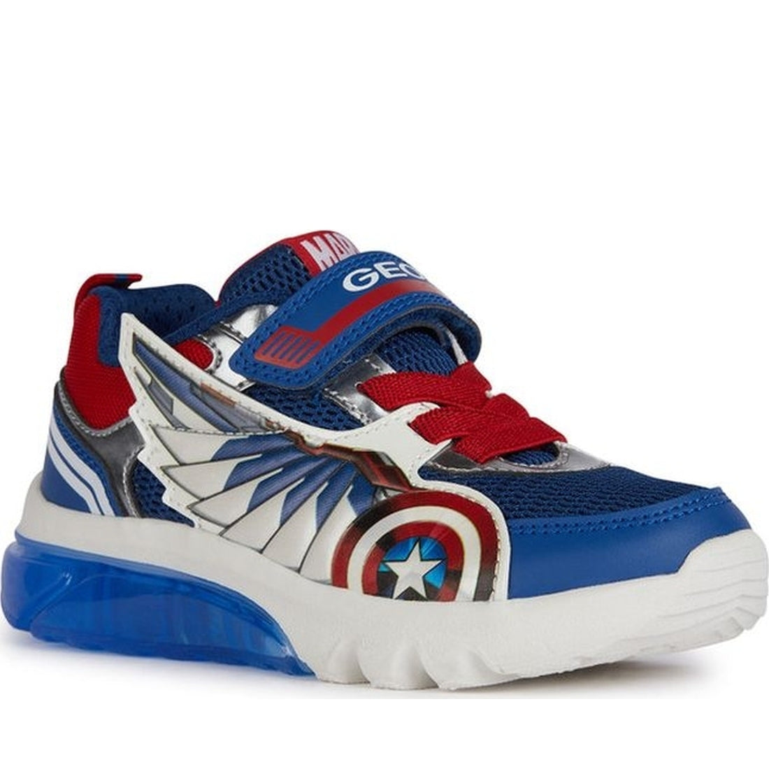 Geox boys blue, red ciberdron sneakers | Vilbury London