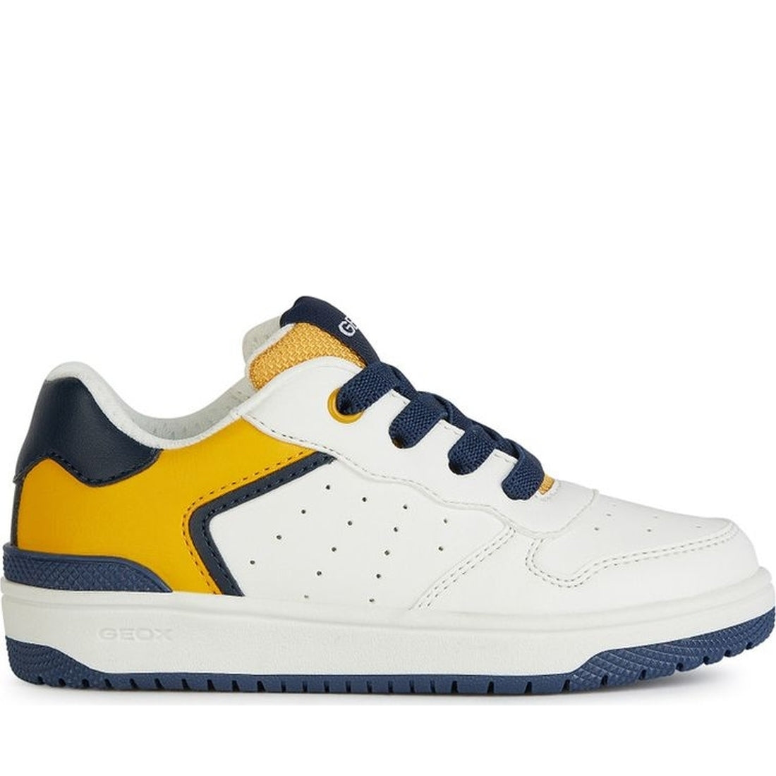 Geox boys white, yellow washiba sneakers | Vilbury London