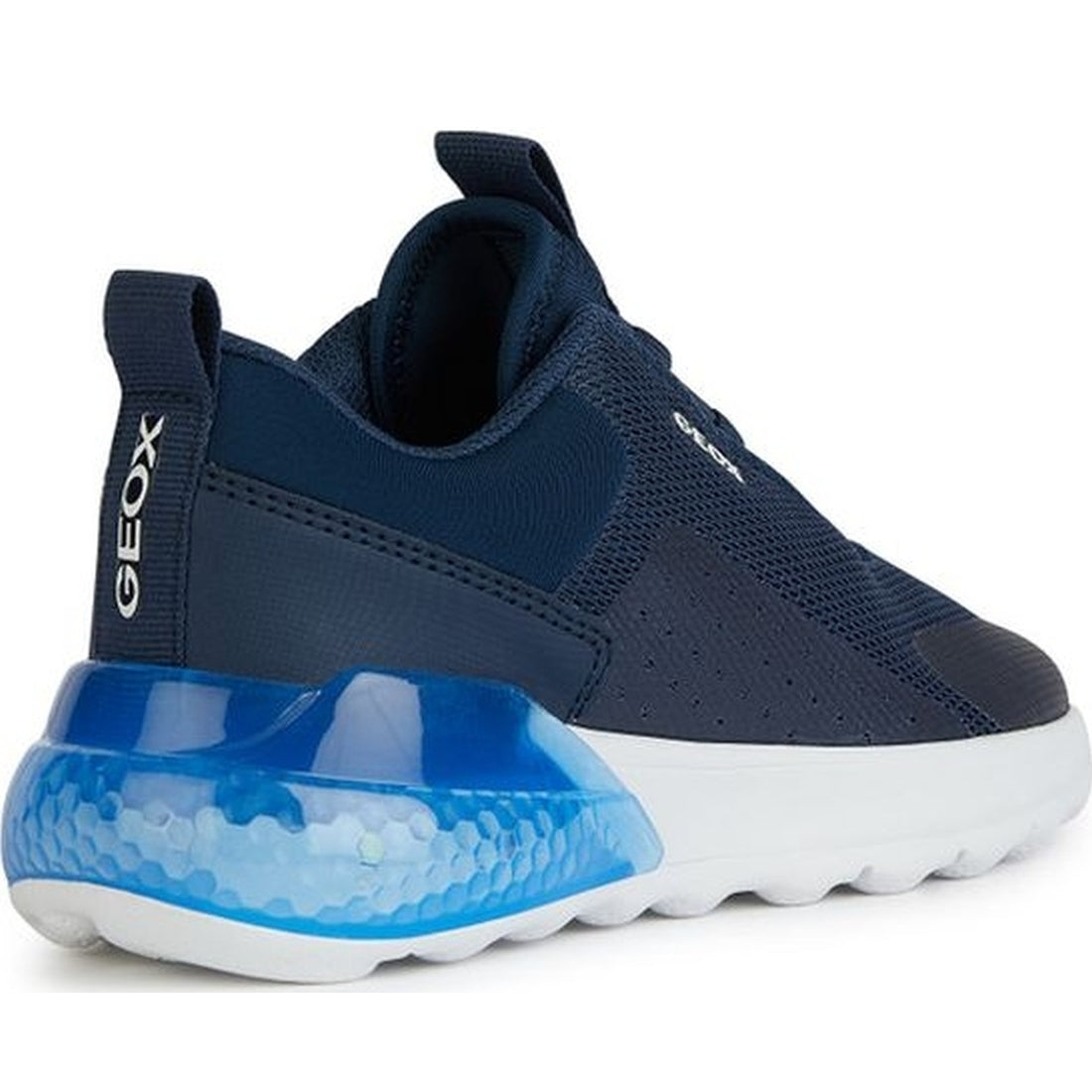 Geox boys navy activart illuminus sneakers | Vilbury London