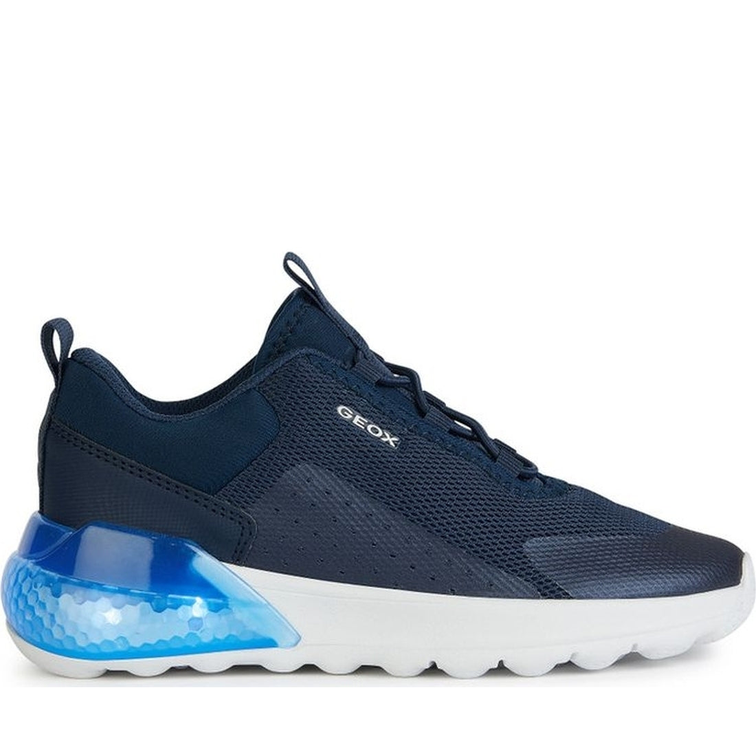 Geox boys navy activart illuminus sneakers | Vilbury London