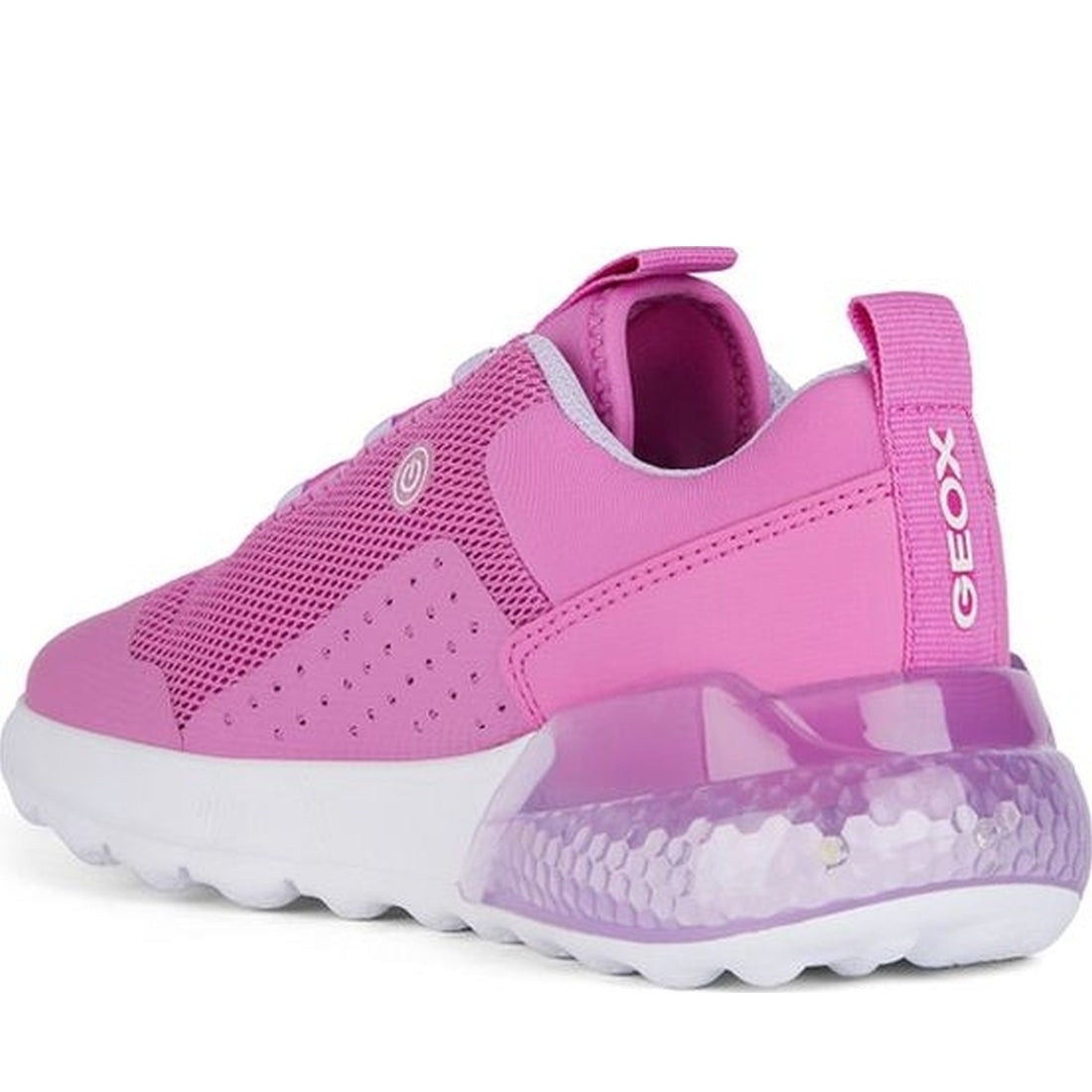 Geox girls fuchsia, lilac activart illuminus sneakers | Vilbury London