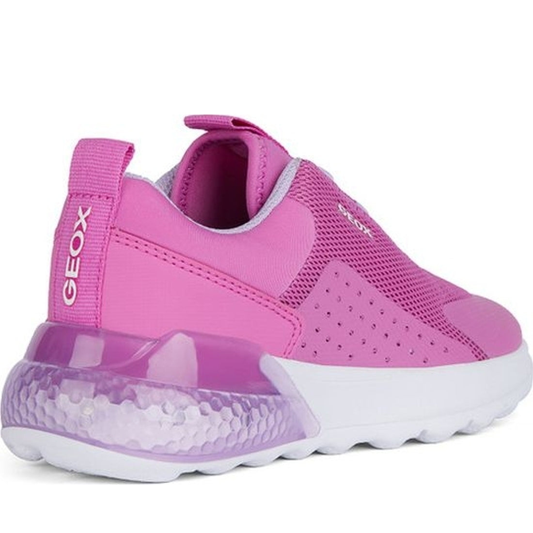 Geox girls fuchsia, lilac activart illuminus sneakers | Vilbury London