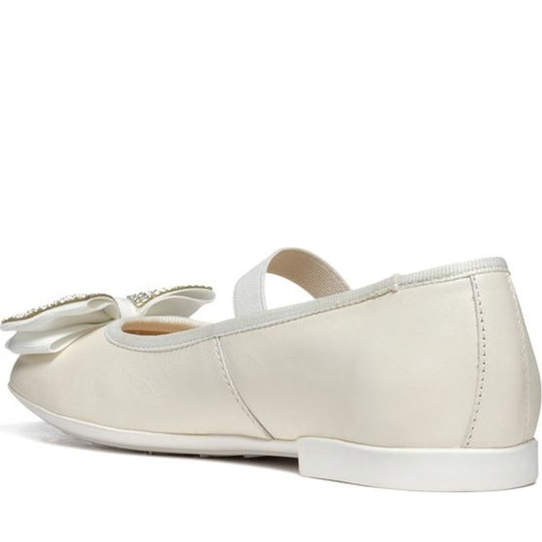 Geox girls white plie' ballerina | Vilbury London