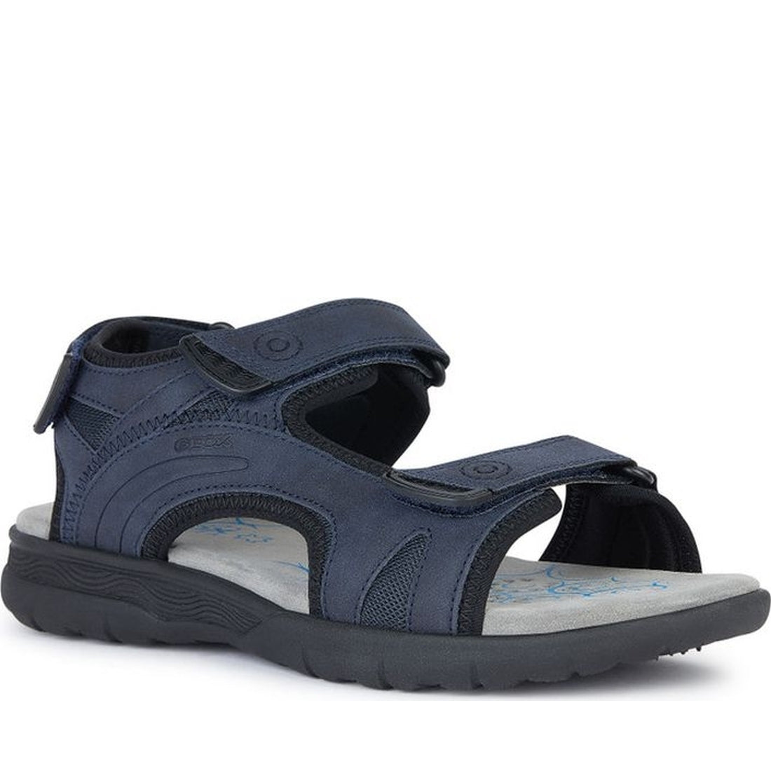 Geox mens navy spherica ec5 sandals | Vilbury London