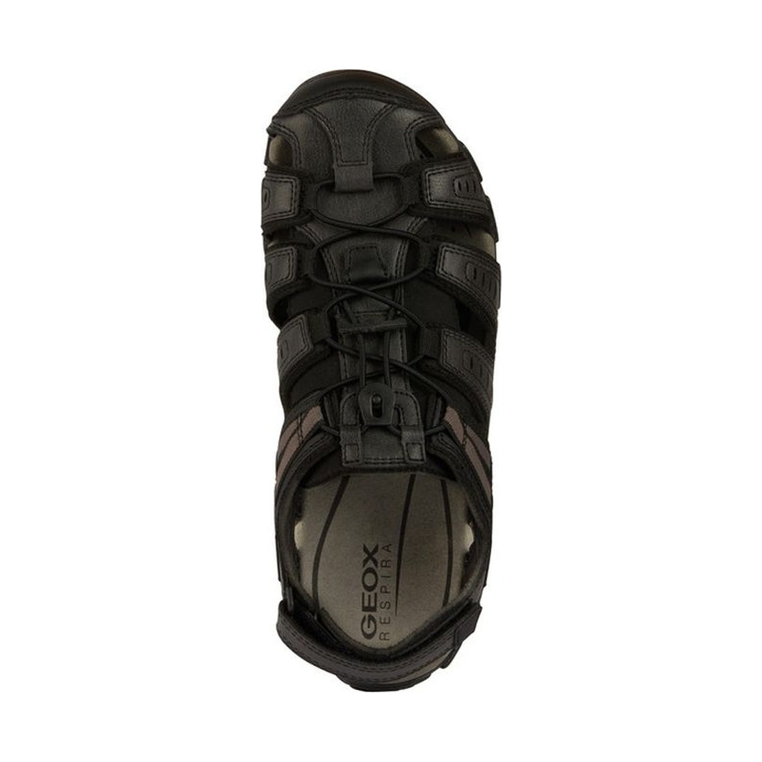 Geox mens black mo sandal strada sandals | Vilbury London
