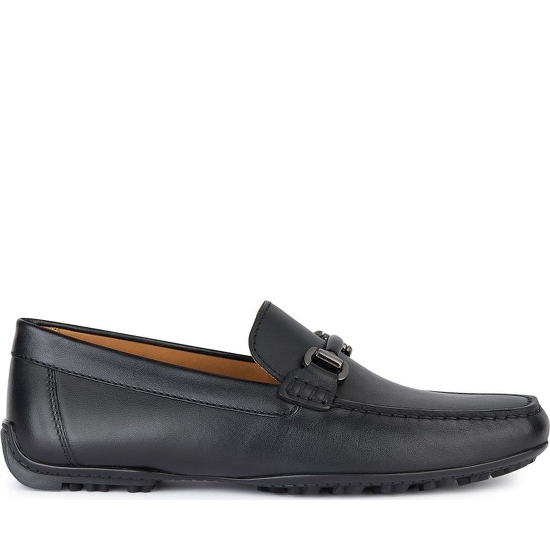 Geox mens black kosmopolis grip moccasins | Vilbury London