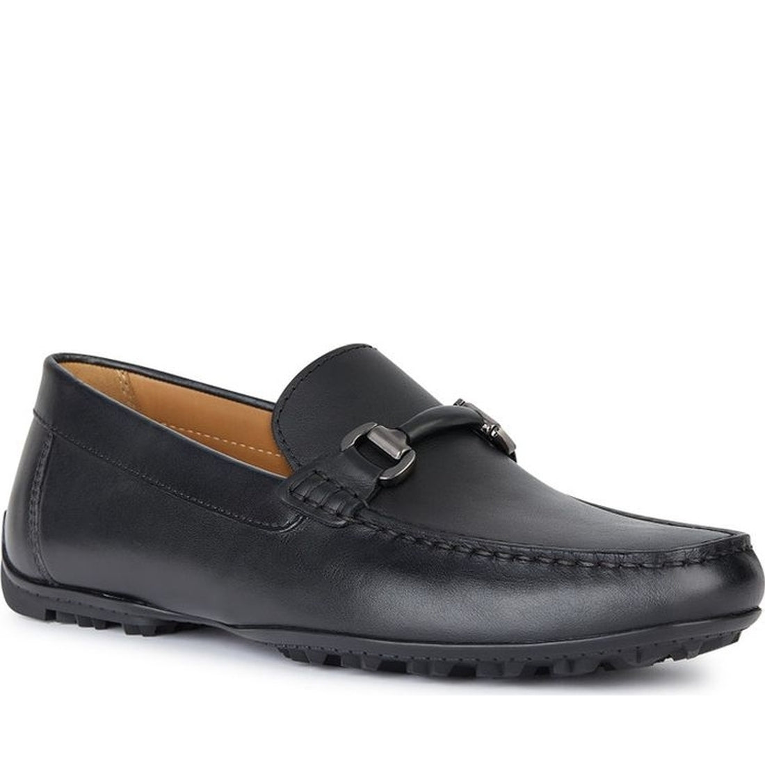 Geox mens black kosmopolis grip moccasins | Vilbury London