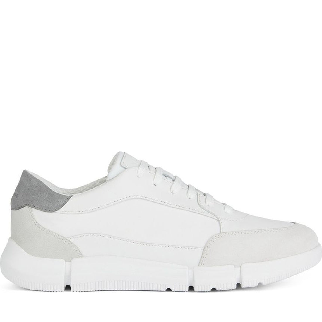 Geox mens white, lt grey adacter sneakers | Vilbury London