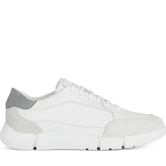 Geox mens white, lt grey adacter sneakers | Vilbury London