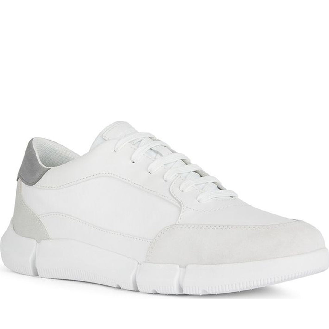 Geox mens white, lt grey adacter sneakers | Vilbury London