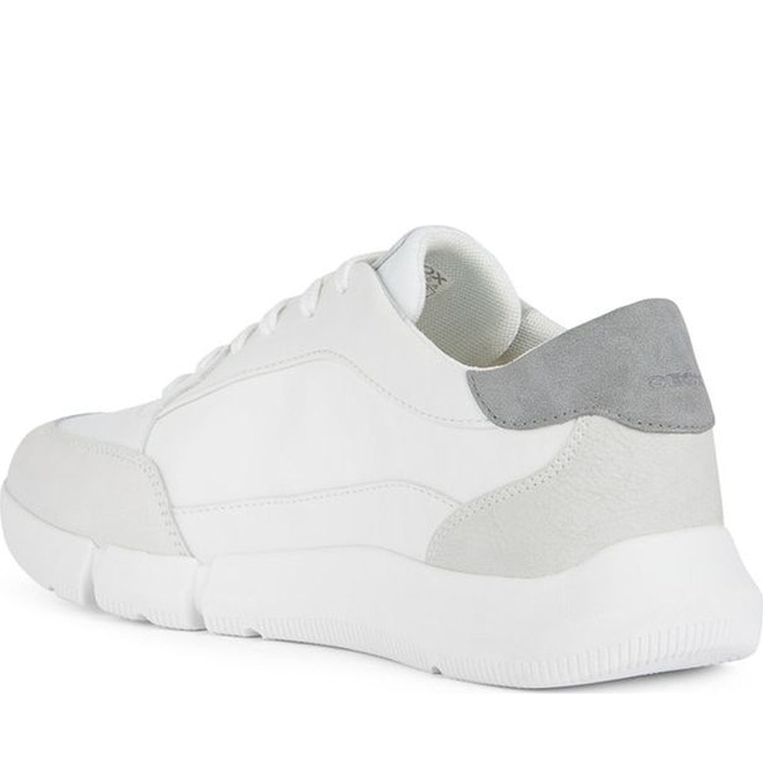 Geox mens white, lt grey adacter sneakers | Vilbury London