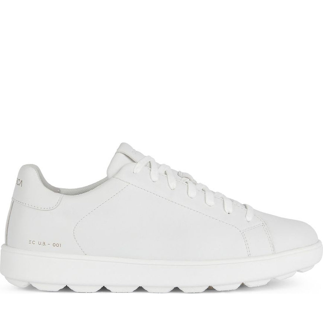 Geox mens white spherica ecub-1 sneakers | Vilbury London