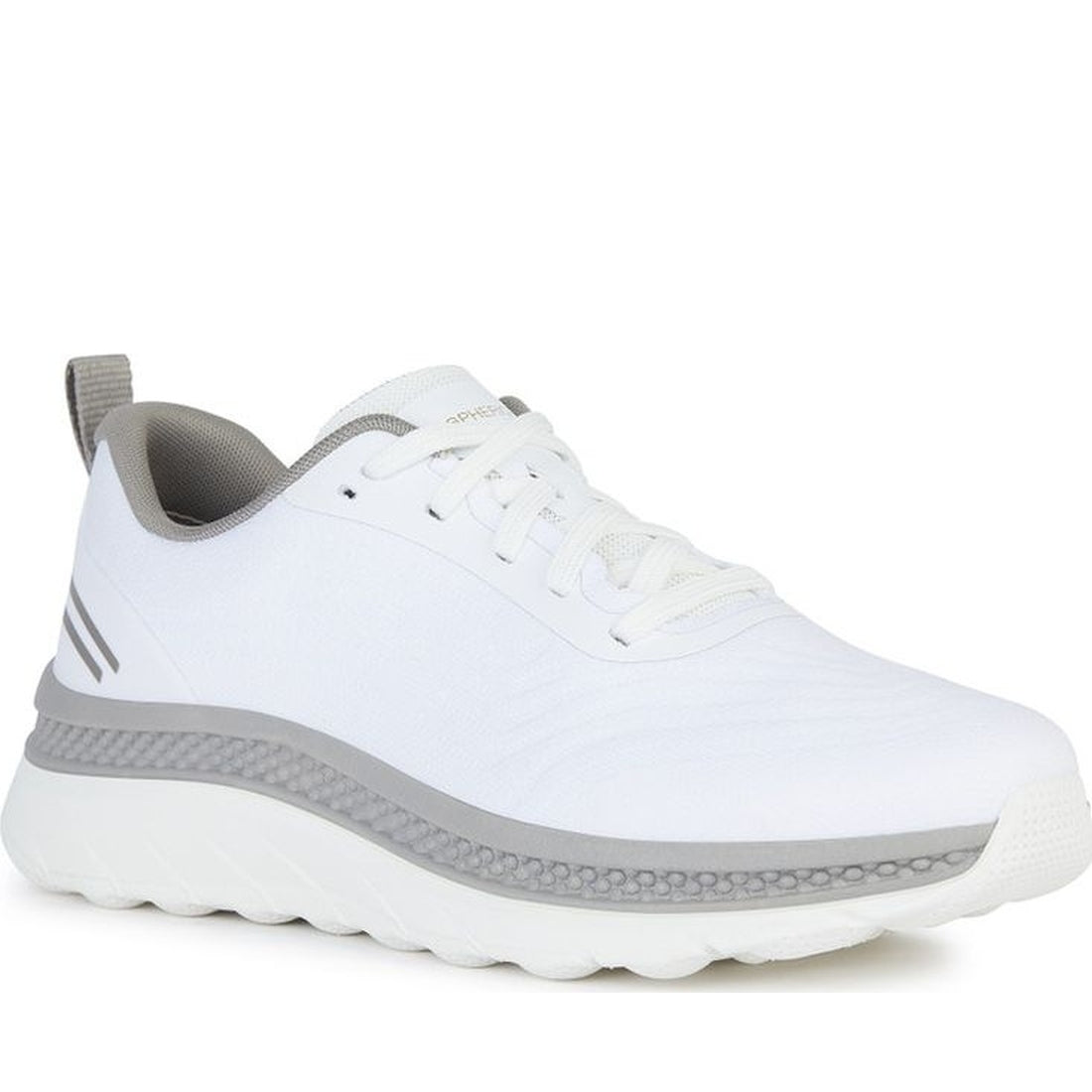 Geox mens white spherica actif sneakers | Vilbury London