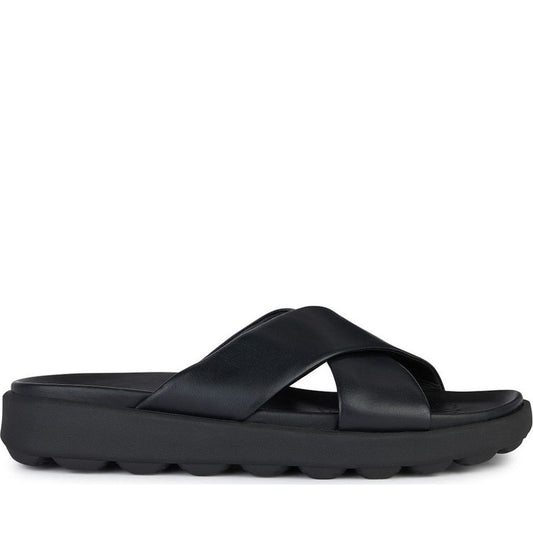 Geox mens black spherica ec6 sandals | Vilbury London