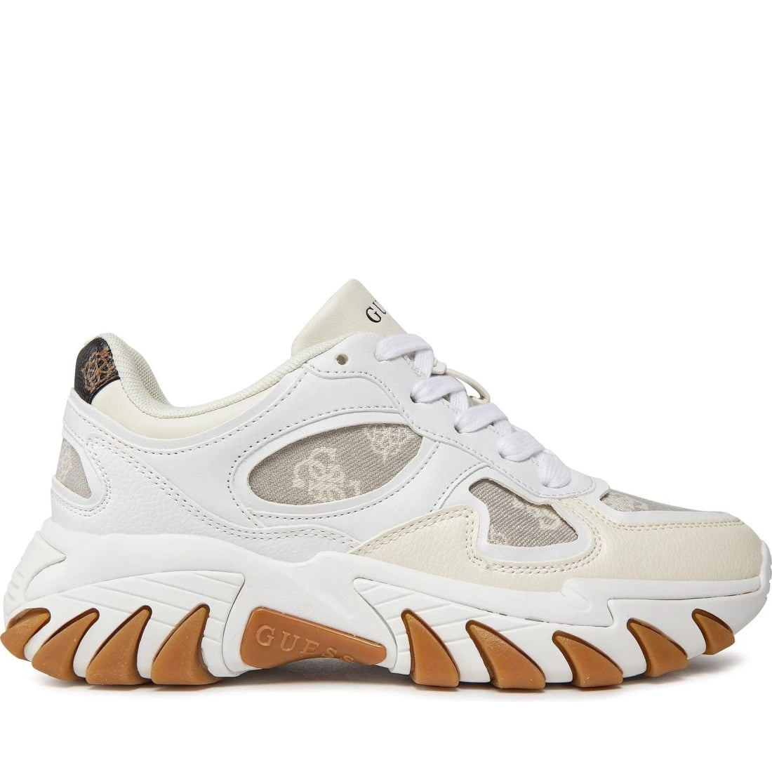 Guess womens taupe norina sneakers | Vilbury London