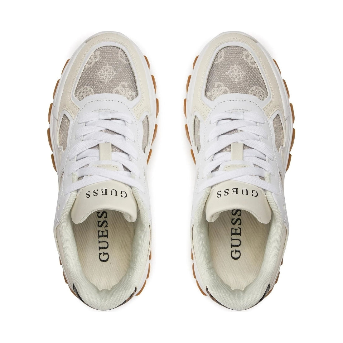 Guess womens taupe norina sneakers | Vilbury London