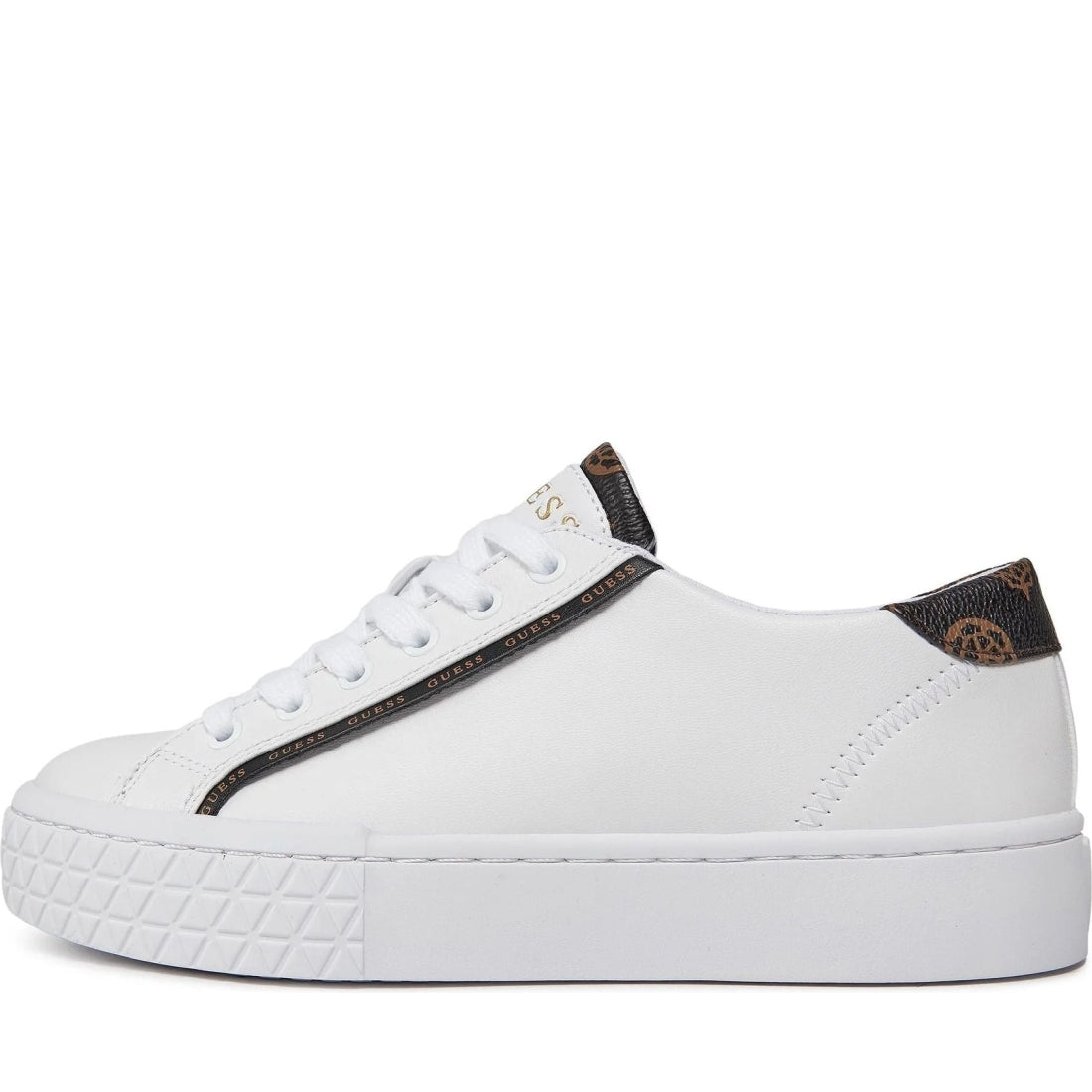 Guess womens white pardie6 sneakers | Vilbury London