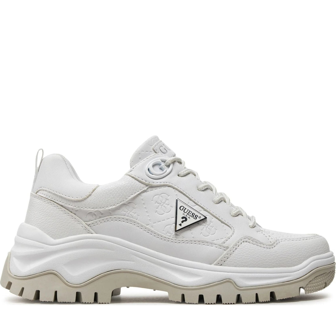 Guess womens white zaylin sneakers | Vilbury London