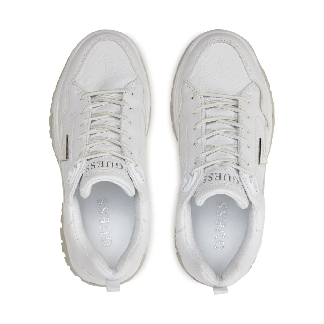 Guess womens white zaylin sneakers | Vilbury London