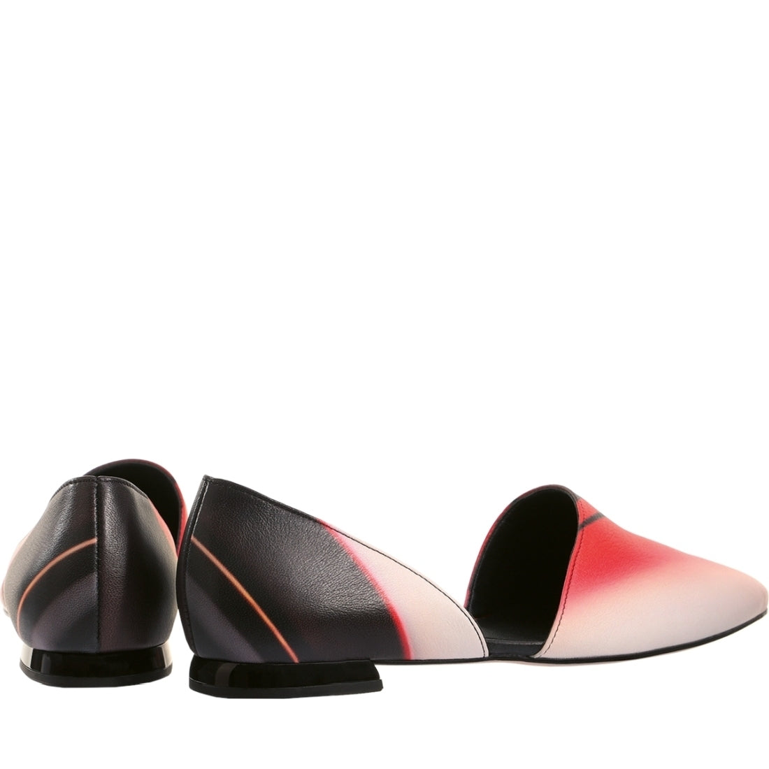 Hogl womens red, multi eve ballerinas | Vilbury London