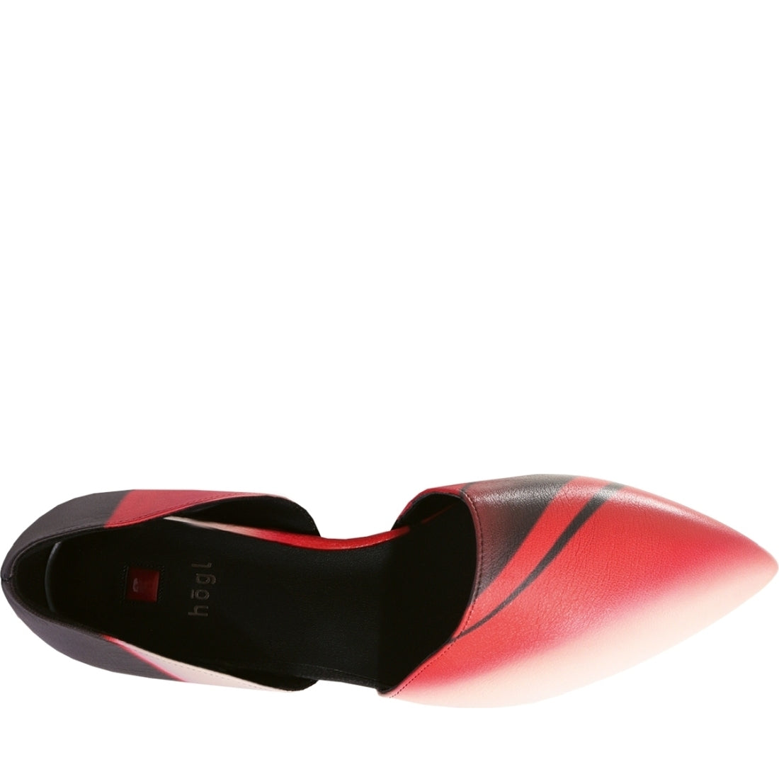 Hogl womens red, multi eve ballerinas | Vilbury London