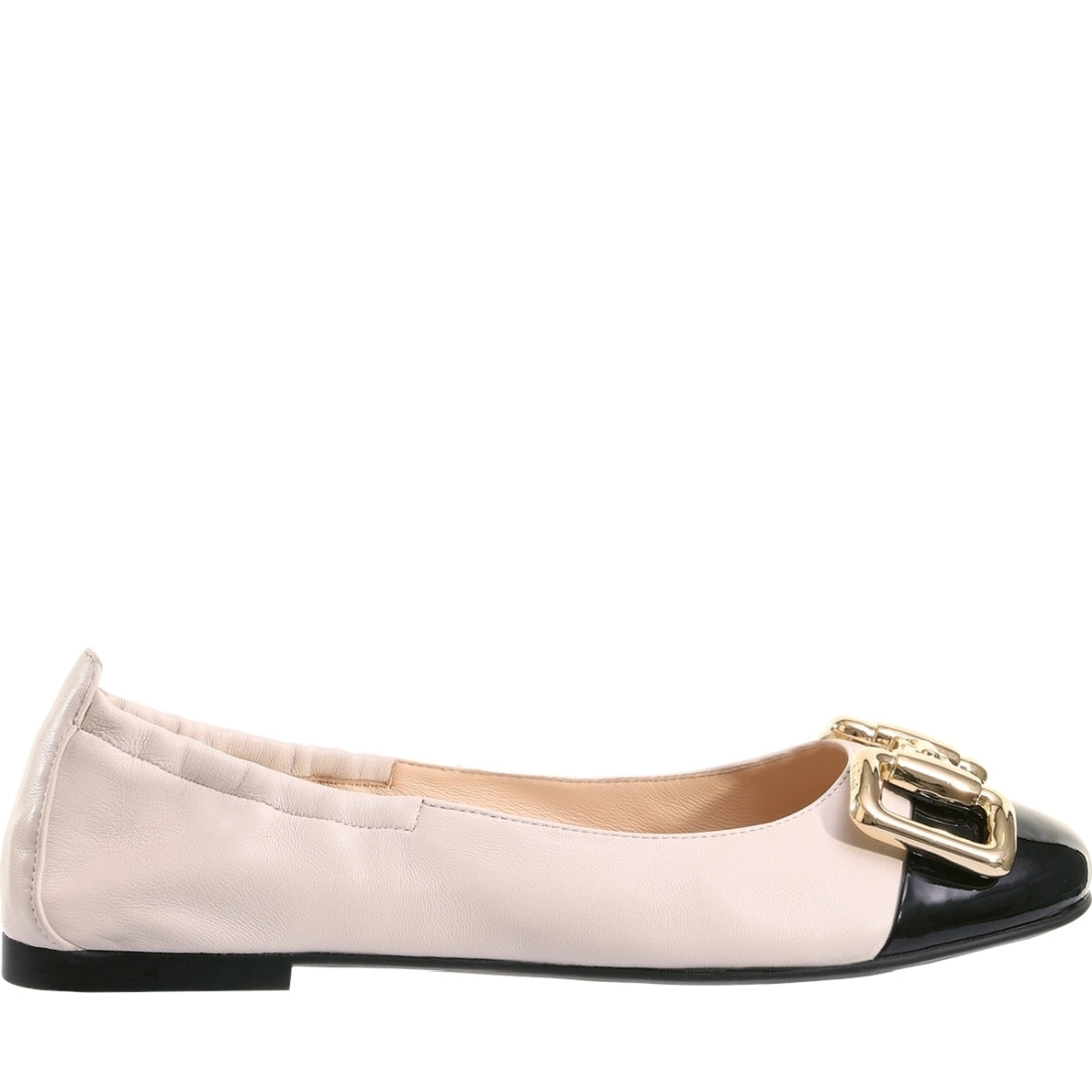 Hogl womens creme, schwarz colette ballerinas | Vilbury London