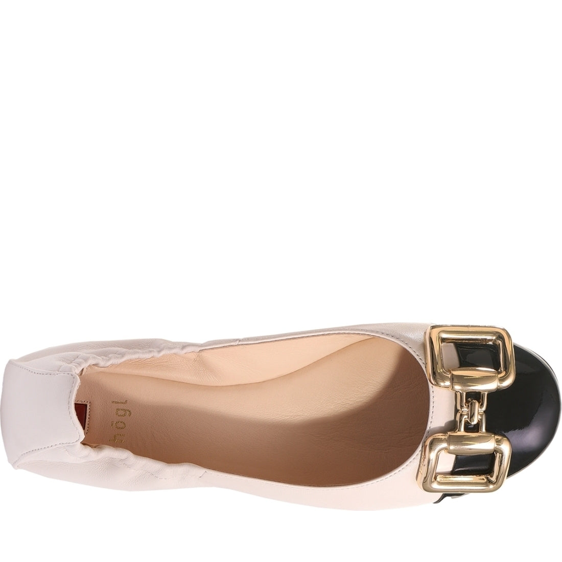 Hogl womens creme, schwarz colette ballerinas | Vilbury London