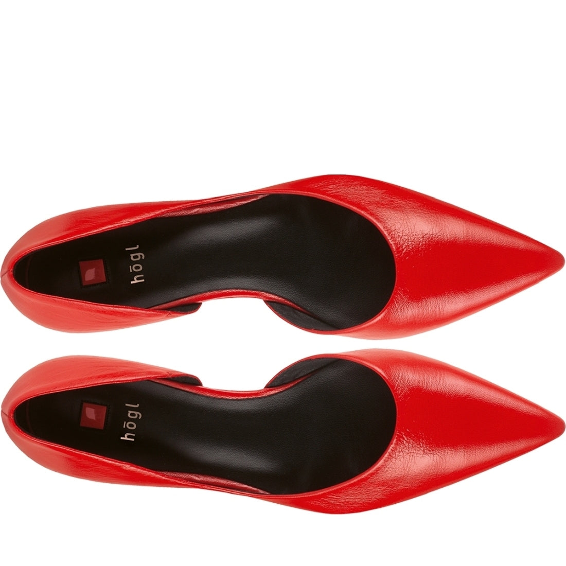 Hogl womens red vivien ballerinas | Vilbury London