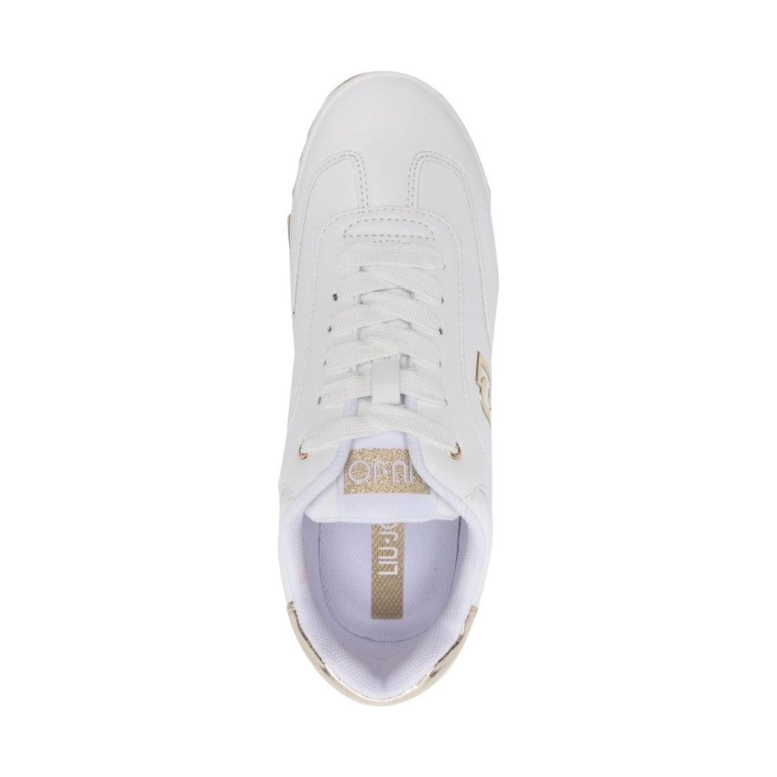 Liu Jo womens white, light gold amazing 28 sneaker | Vilbury London