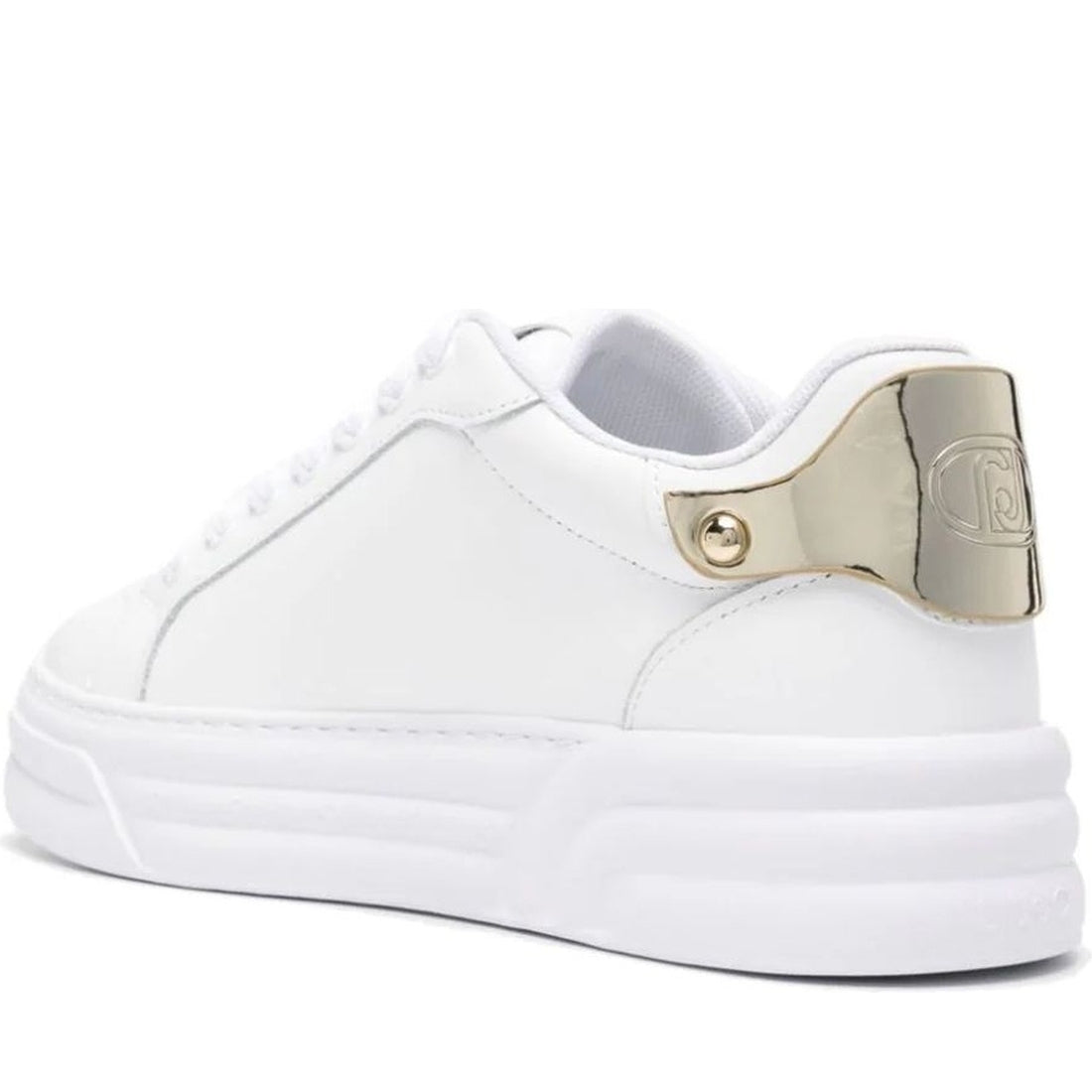 Liu Jo womens white, light gold cleo 29 sneaker | Vilbury London