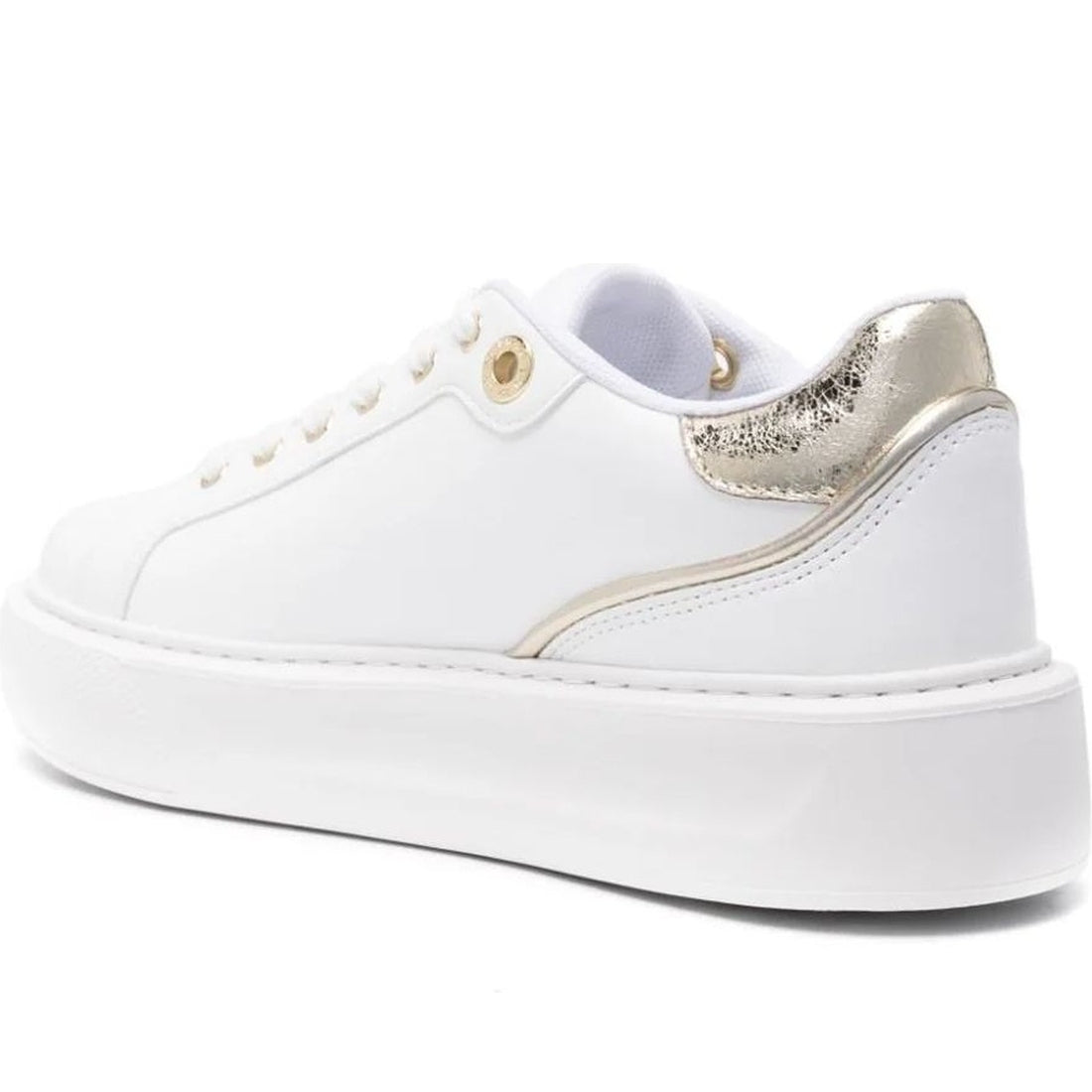 Liu Jo womens laminat white kylie 27 sneaker | Vilbury London