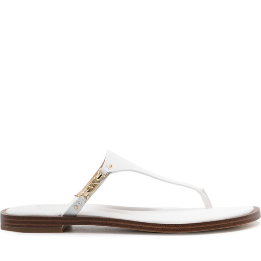 Michael Kors womens optic white daniella flat thong | Vilbury London