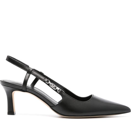 Michael Kors womens black daniella mid sling high heels | Vilbury London