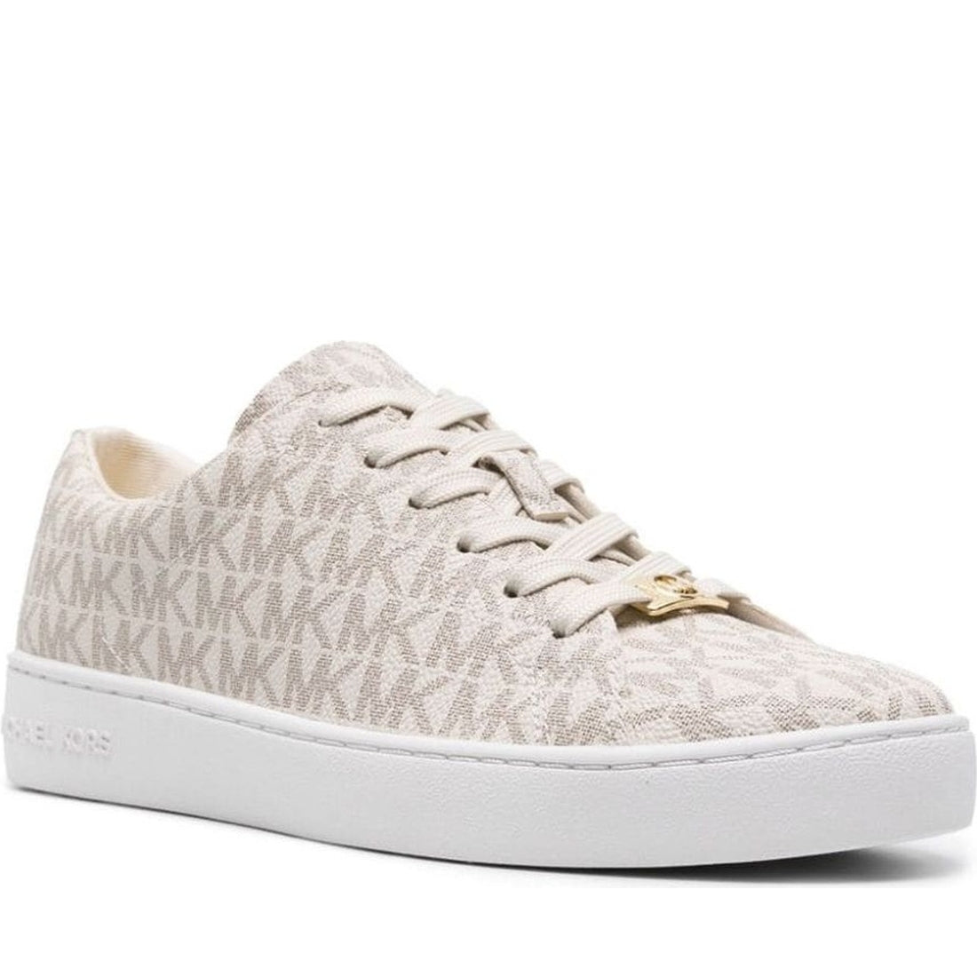 Michael Kors womens vanilla keaton lace up trainers | Vilbury London