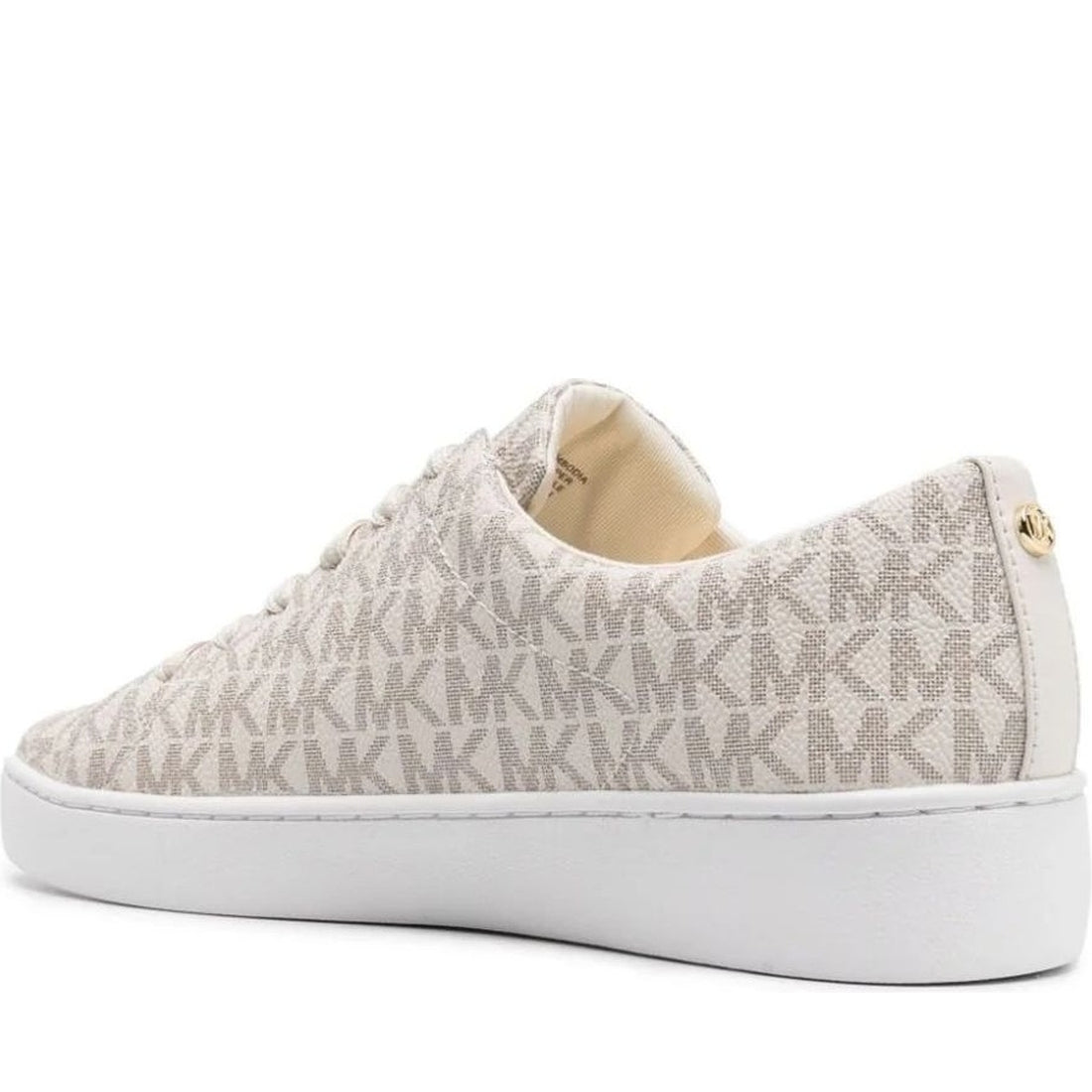 Michael Kors womens vanilla keaton lace up trainers | Vilbury London