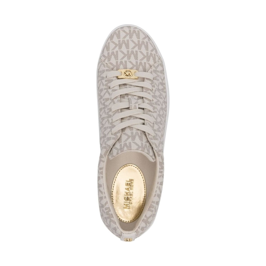 Michael Kors womens vanilla keaton lace up trainers | Vilbury London