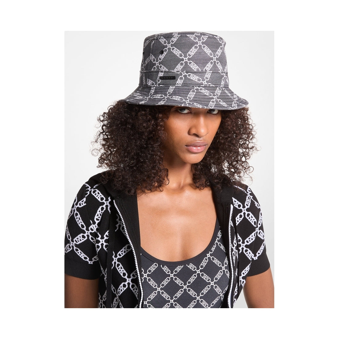 mk logo print bucket hat