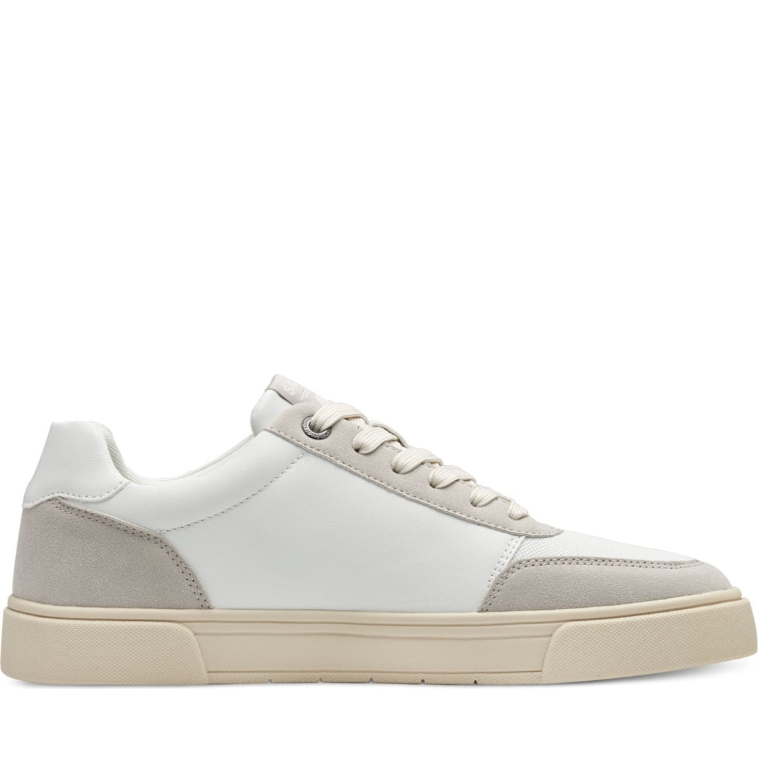 s.Oliver mens white, grey leisure trainers | Vilbury London