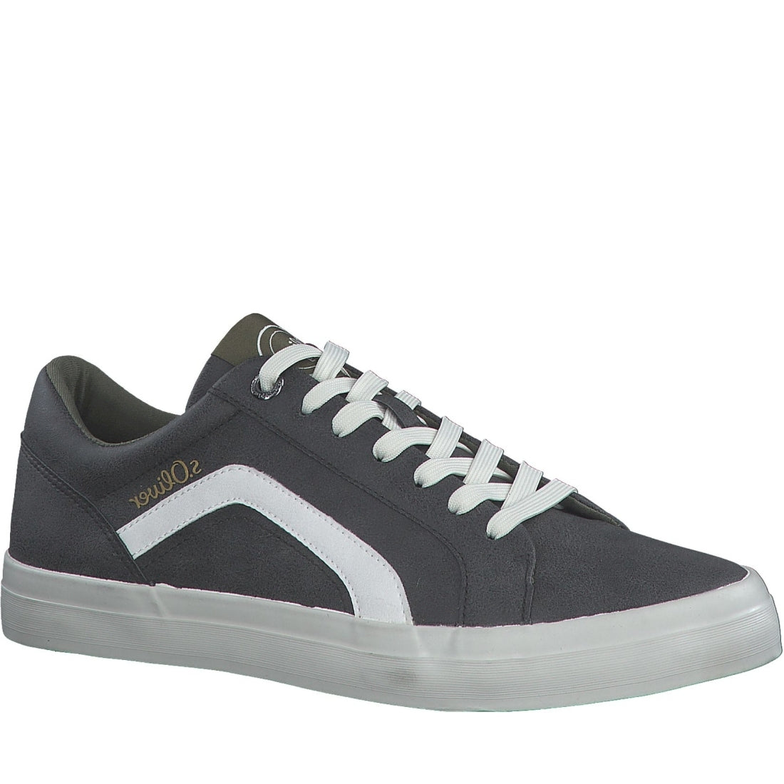 s.Oliver mens dark grey leisure trainers | Vilbury London