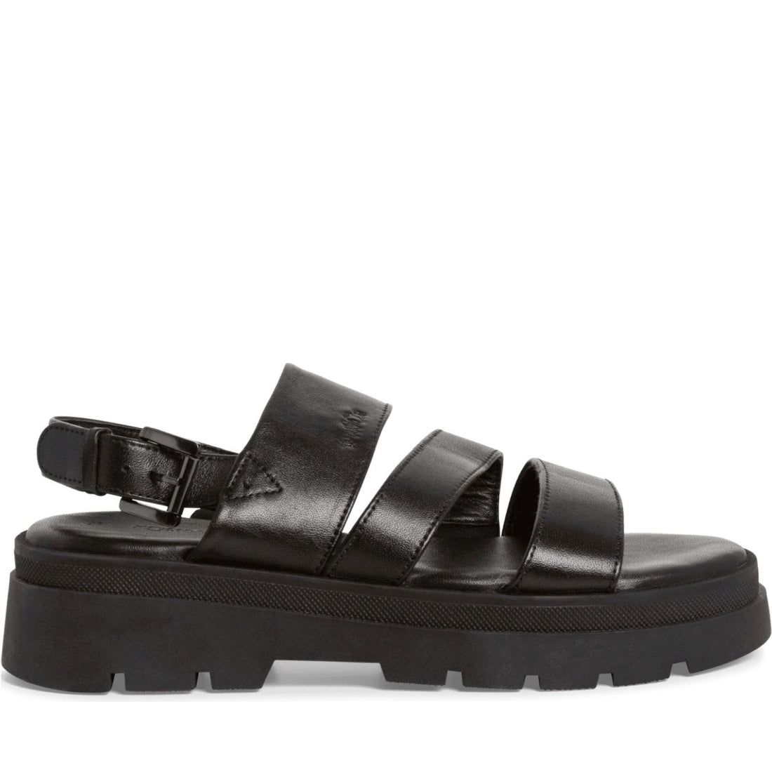 s.Oliver womens black casual open sandals | Vilbury London