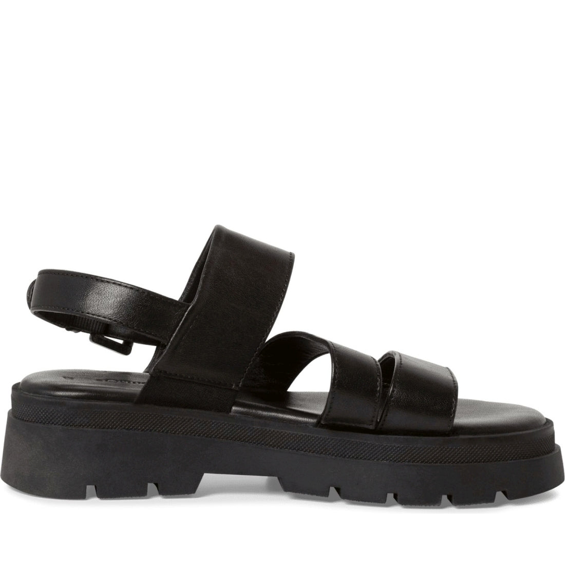 s.Oliver womens black casual open sandals | Vilbury London