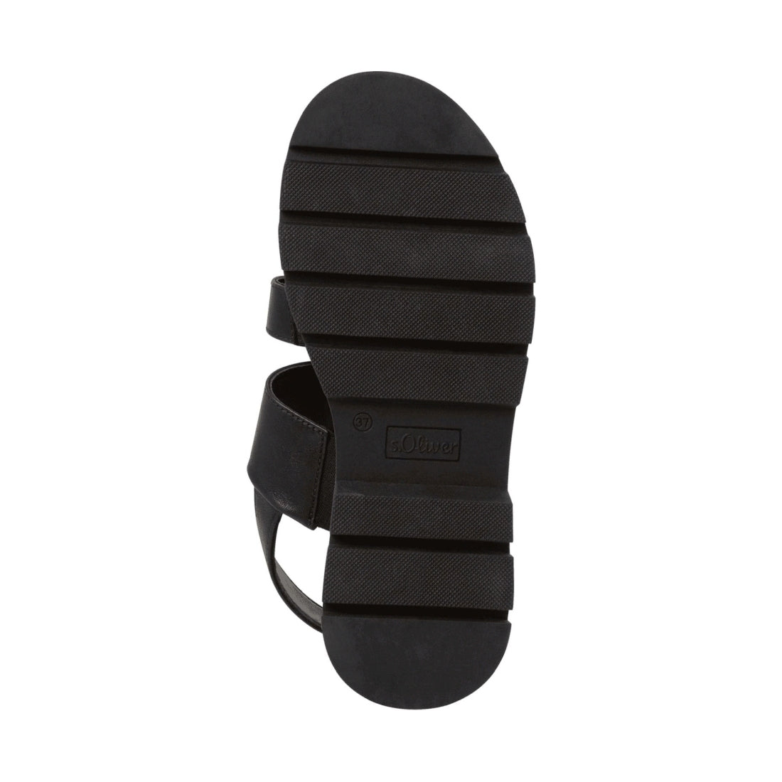 s.Oliver womens black casual open sandals | Vilbury London