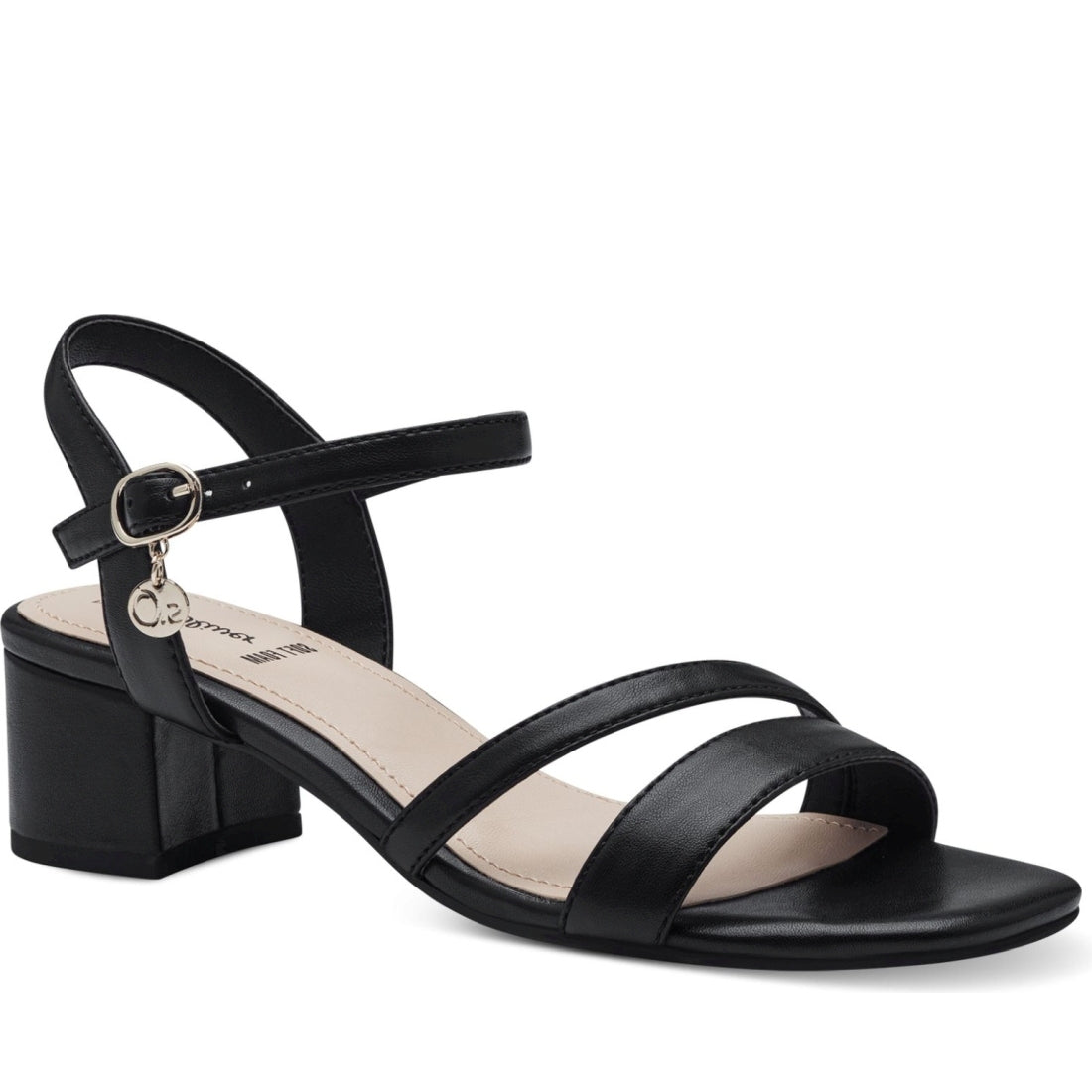 s.Oliver womens black elegant open sandals | Vilbury London