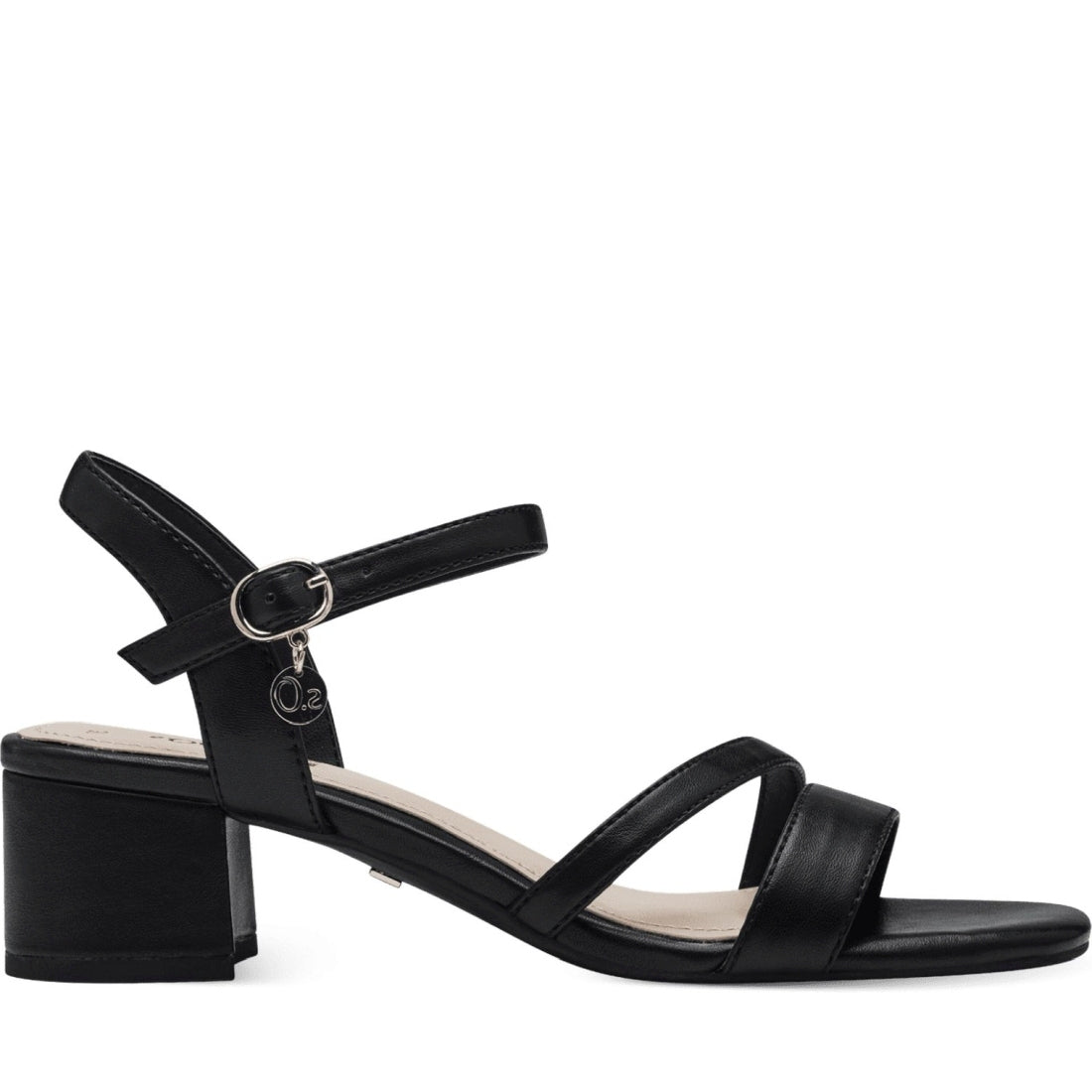 s.Oliver womens black elegant open sandals | Vilbury London