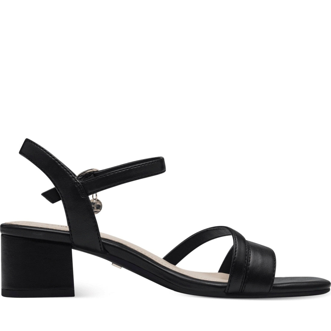 s.Oliver womens black elegant open sandals | Vilbury London