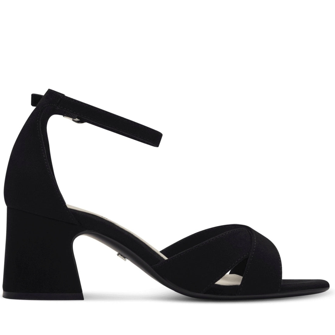 s.Oliver womens black elegant part-open sandals | Vilbury London