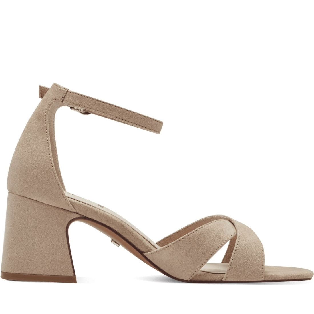 s.Oliver womens taupe elegant part-open sandals | Vilbury London